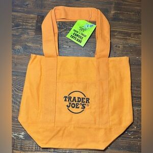 Trader Joes‎ Mini Canvas Tote Bag Limited Edition New with Tags Orange Halloween